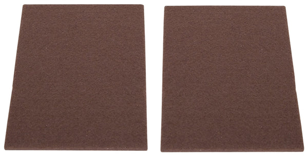 ProSource FE-S307-PS Furniture Pad, Felt Cloth, Brown, 6 x 4-1/2 in Dia, 4-1/2 in W, 5/64 in Thick, Square