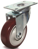 DH CASTERS C-LM35P1DPBS Rigid Caster, 3-1/2 in Dia Wheel, Rubber Wheel, 100 to 150 lb