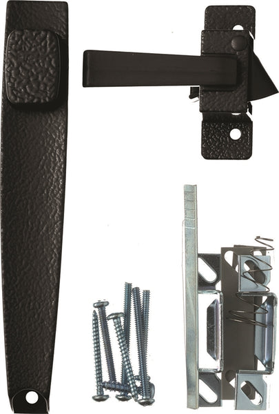 Wright Products V398BL Pushbutton Latch, 3/4 to 1-1/4 in Thick Door, For: Out-Swinging Wood/Metal Screen, Storm Doors