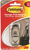 Command Forever Classic Series FC12-BN Decorative Hook, 3 lb, 1-Hook, Metal, Brushed Nickel