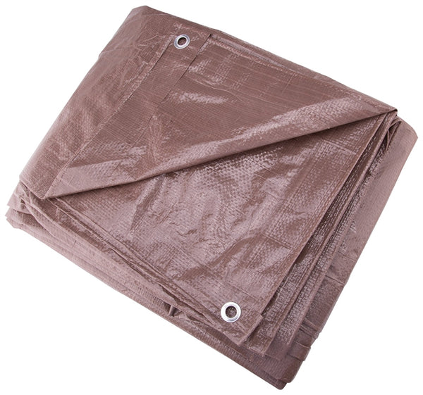 ProSource T1620BB90 Tarpaulin, 20 ft L, 16 ft W, 5 mil Thick, Polyethylene, Brown