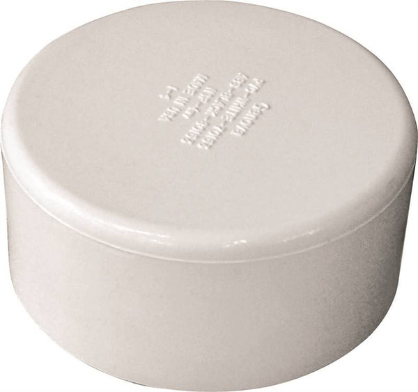 CANPLAS 193083S Pipe Cap, 3 in, Hub, PVC, White