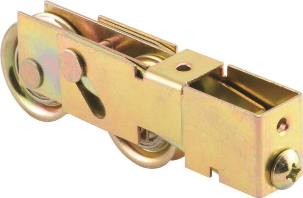Prime-Line D 1808 Roller Assembly, 1-1/4 in Dia Roller, Steel, 2-Roller, Plain Back Mounting
