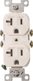 Eaton Wiring Devices 877W-BOX Duplex Receptacle, 2 -Pole, 20 A, 125 V, Side Wiring, White