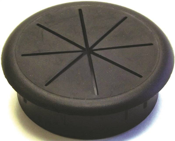 Jandorf 61609 Desk Grommet, 2-3/8 in Dia Cable, Polypropylene/Santoprene, Black