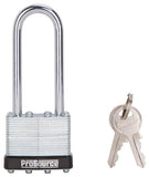 ProSource HD00040L-3L Padlock, Long Shackle, 1/4 in Dia Shackle, 2-3.4 in H Shackle, Steel Shackle, Steel Body