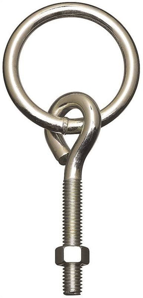 National Hardware 2061BC Series N220-624 Hitch Ring with Eye Bolt, 160 lb Working Load, 2 in ID Dia Ring, Steel, Zinc