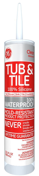 GE Silicone I GE612 Silicone Rubber Sealant, Clear, 24 hr Curing, -60 to 400 deg F, 10.1 oz Tube