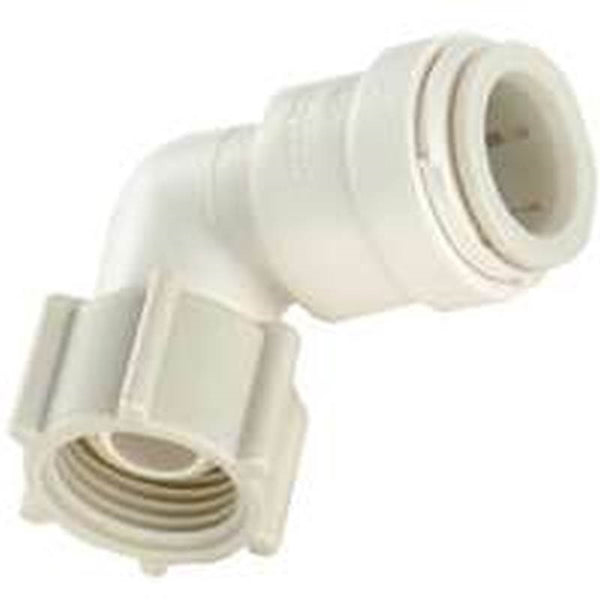 WATTS 3520-0808/P-436 Swivel Pipe Elbow, 3/8 x 1/2 in, 90 deg Angle, Plastic, Off-White, 100 psi Pressure