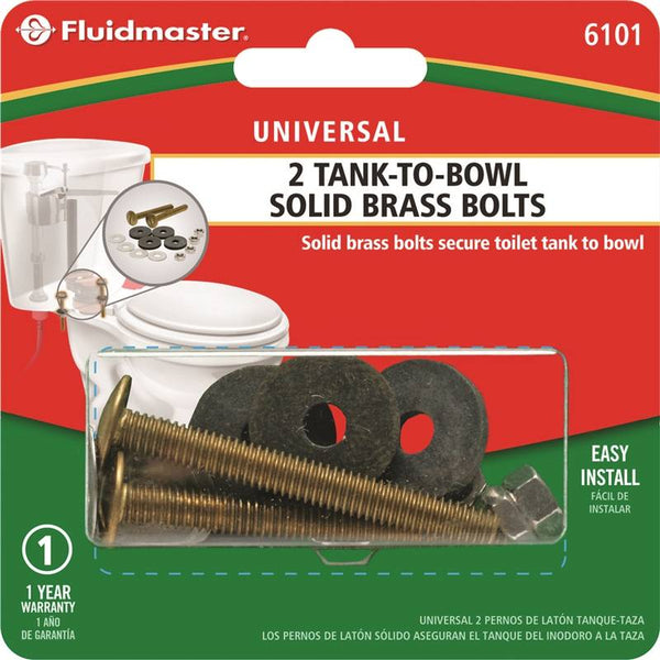 FLUIDMASTER 6101 Tank-To-Bowl Bolt, Brass, For: Rocking Toilets