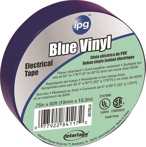 IPG 85831 Electrical Tape, 60 ft L, 3/4 in W, Blue