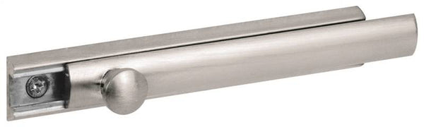 Defender Security U 10306 Slide Bolt, 4 in L Bolt, Brass, Satin Nickel