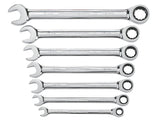 GearWrench 9417 Wrench Set, 7-Piece, Steel, Polished Chrome, Specifications: Metric Measurement