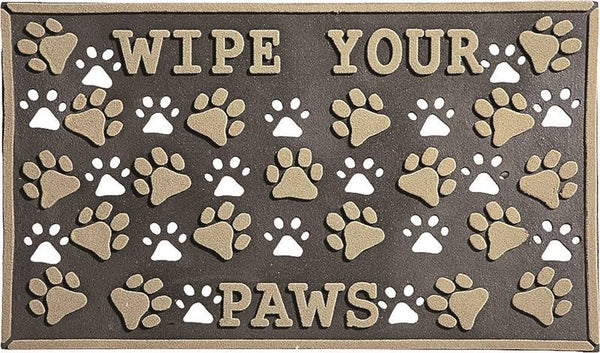 Simple Spaces 08ABSHE-55 Door Mat, 30 in L, 18 in W, Paw Imprint Pattern, Polyester Surface