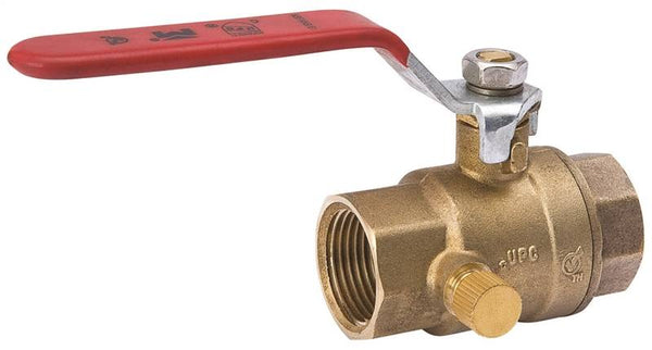 Southland 107-755NL Ball Valve, 1 in Connection, FPT x FPT, 500 psi Pressure, Brass Body