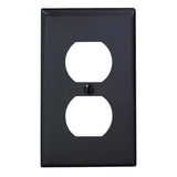 Leviton 80703-E Receptacle Wallplate, 4-1/2 in L, 2-3/4 in W, 1 -Gang, Thermoplastic Nylon, Black, Smooth