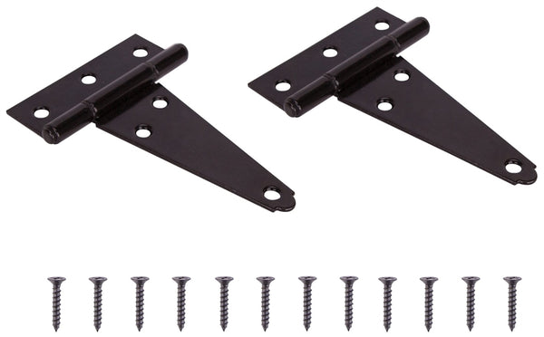 ProSource HTH-B04-C2PS T-Hinge, Steel, Black, Fixed Pin, 180 deg Range of Motion, 46 (Pair) lb