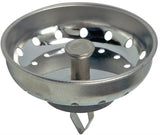 Danco 81079 Basket Strainer with Arrow Clip, 3-1/4 in Dia, Stainless Steel, Chrome, For: 3-1/4 in Drain Opening Sink