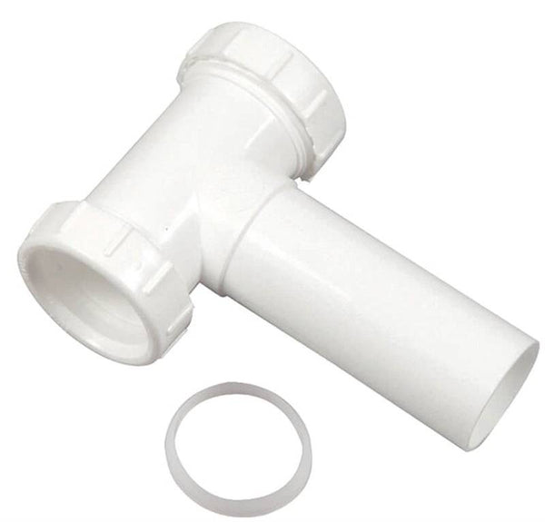 Danco 94012 Center Outlet, 1-1/2 in, Slip-Joint, Plastic, White