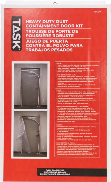 TASK QSR T74517 Dust Containment Door Kit, Heavy-Duty, Poly, Clear