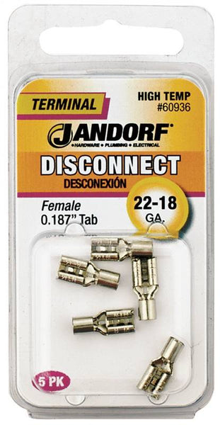 Jandorf 60936 Disconnect Terminal, 22 to 18 AWG Wire