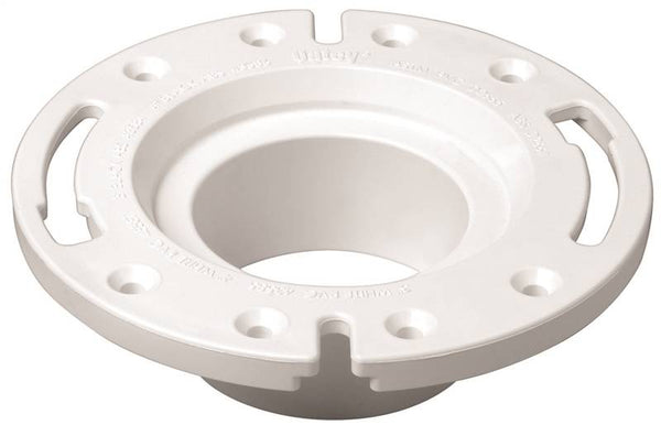 Oatey 43585 Closet Flange, 3 in Connection, PVC, White, For: Most Toilets