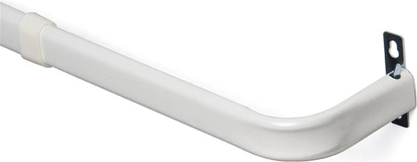 Kenney KN510 Curtain Rod, 1 in Dia, 18 to 28 in L, Steel, White