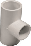 LASCO 401101BC Reducing Pipe Tee, 3/4 x 1/2 in, Slip, PVC, White, SCH 40 Schedule, 450 psi Pressure