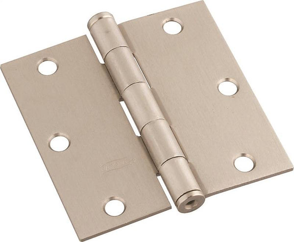 National Hardware N830-248 Door Hinge, Cold Rolled Steel, Satin Nickel, Non-Rising, Removable Pin, Full-Mortise Mounting