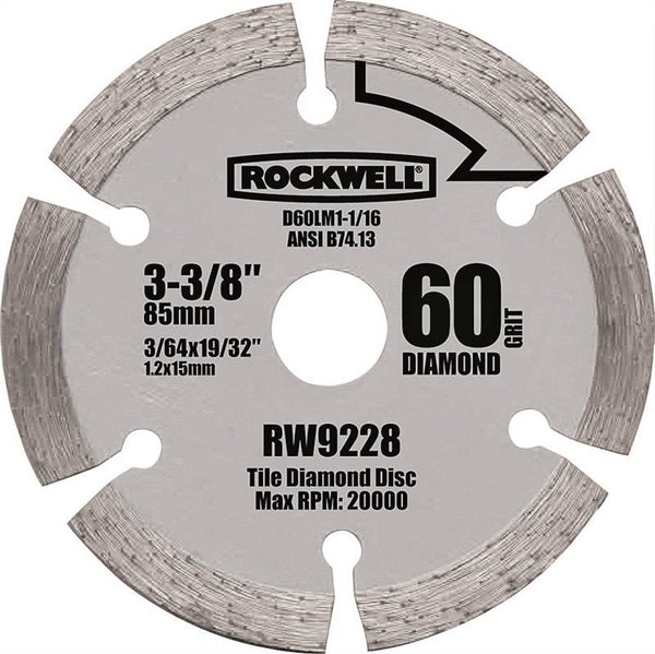 ROCKWELL RW9228 Saw Blade, 3-3/8 in Dia, 5/8 in Arbor