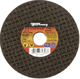 Forney 71846 Cut-Off Wheel, 4 in Dia, 1/16 in Thick, 5/8 in Arbor, 46 Grit, Medium, Aluminum Oxide Abrasive