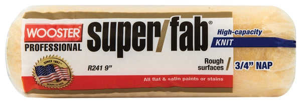 WOOSTER R241-9 Paint Roller Cover, 3/4 in Thick Nap, 9 in L, Knit Fabric Cover, Golden Yellow