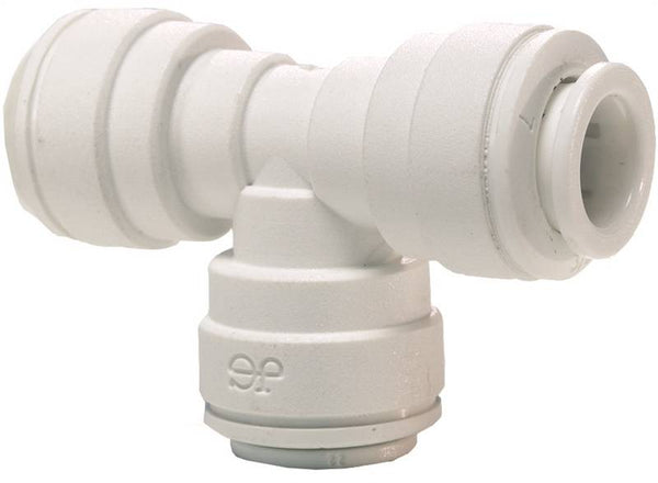 John Guest PP0212WP Union Pipe Tee, 3/8 in, Push-Fit, Polyethylene