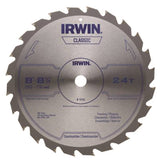 IRWIN 15150 Circular Saw Blade, 8-1/4 in Dia, 5/8 in Arbor, 24-Teeth, Carbide Cutting Edge