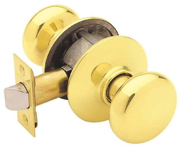 Schlage Plymouth Series F10 PLY 605 Passage Door Knob, Metal, Brass