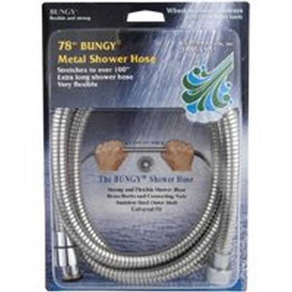 Whedon AF206C Shower Hose, 1/2 in Connection, Female, 78 to 100 in L Hose, Stainless Steel, Chrome Plated