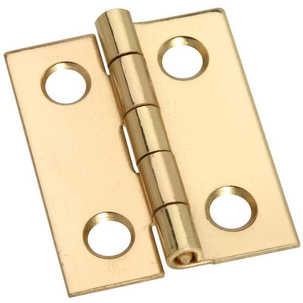 National Hardware N211-284 Decorative Narrow Hinge, 1 in H Door Leaf, 0.02 in Thick Door Leaf, Brass, Solid Brass, 2 lb