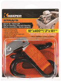 KEEPER 05110 Tie-Down, 1 in W, 10 ft L, Nylon, Orange, 400 lb, S-Hook End Fitting