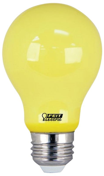 Feit Electric A19/BUG/LED LED Bug Light, General Purpose, A19 Lamp, E26 Lamp Base, Yellow, Yellow Light