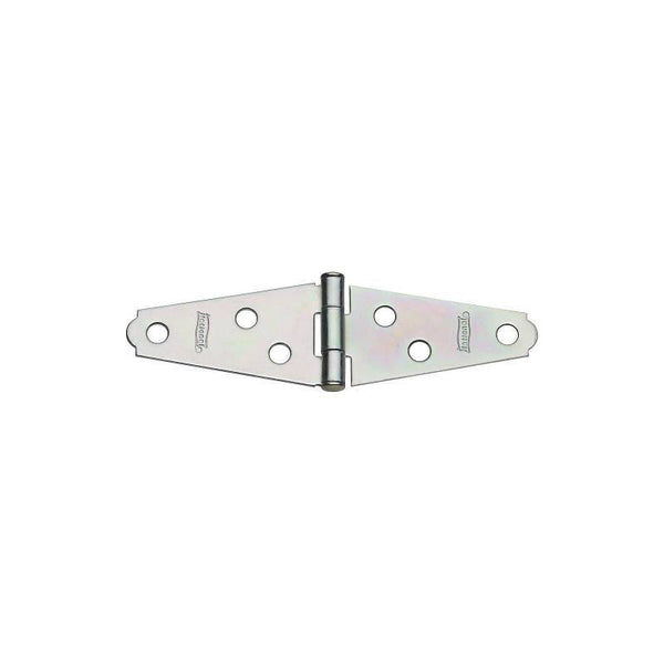 National Hardware N127-365 Strap Hinge, 1-1/16 in W Frame Leaf, 0.05 in Thick Leaf, Steel, Zinc, Fixed Pin, 18 lb