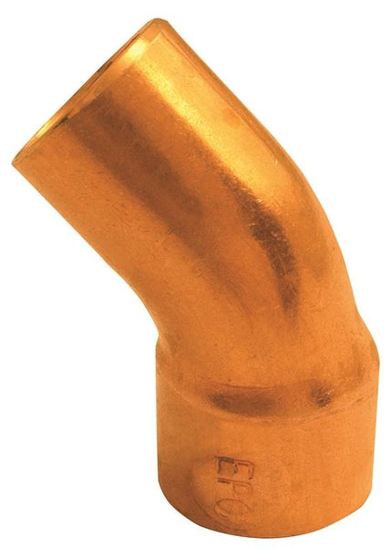 EPC 31220 Street Pipe Elbow, 2 in, Sweat x FTG, 45 deg Angle, Copper