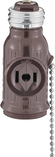 Eaton Wiring Devices BP718B Adapter, 660 W, 2-Outlet, Brown
