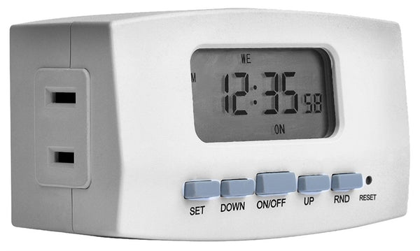 Amerelle TE402WHB Digital Timer, 8 A, 2 to 30 min Cycles, 24 hr Time Setting, White