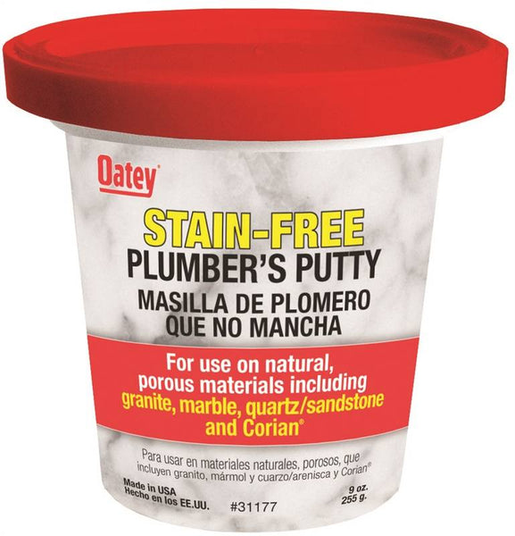 Oatey 31177 Plumbers Putty, Solid, Off-White, 9 oz