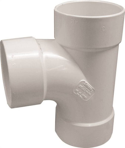 CANPLAS 414124BC Sanitary Pipe Tee, 4 in, Hub, PVC, White