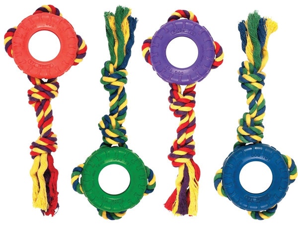 Chomper CTZ100M Dog Toy, M, Tredz Rope, Cotton/Rubber, Assorted