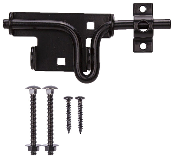 ProSource 33189PKS-PS Bolt Latch, 1-1/8 in Bolt Head, 6-1/2 in L Bolt, Steel, Powder-Coated