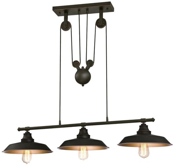 Westinghouse 6332500 Pulley Pendant Light, 3-Lamp, Oil-Rubbed Bronze Fixture