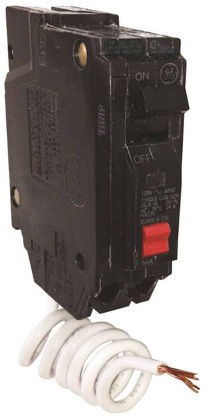 GE Industrial Solutions THQL1115GFTP Feeder Circuit Breaker, Thermal Magnetic, 15 A, 1 -Pole, 120 V, Plug Mounting