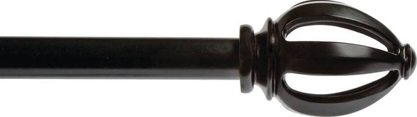Kenney KN80210 Curtain Rod, 3/4 in Dia, 66 to 120 in L, Black